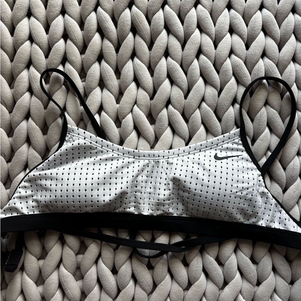 Nike Women's Black and White Bikini Top